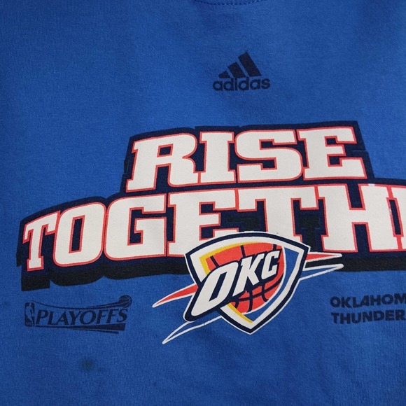 Adidas Men's Adult Sz 3X Tee Shirt T Blue OKC Thunder Basketball Athletic Casual - Picture 4 of 9